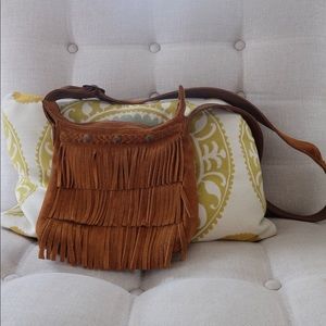 Western fringe suede side bag